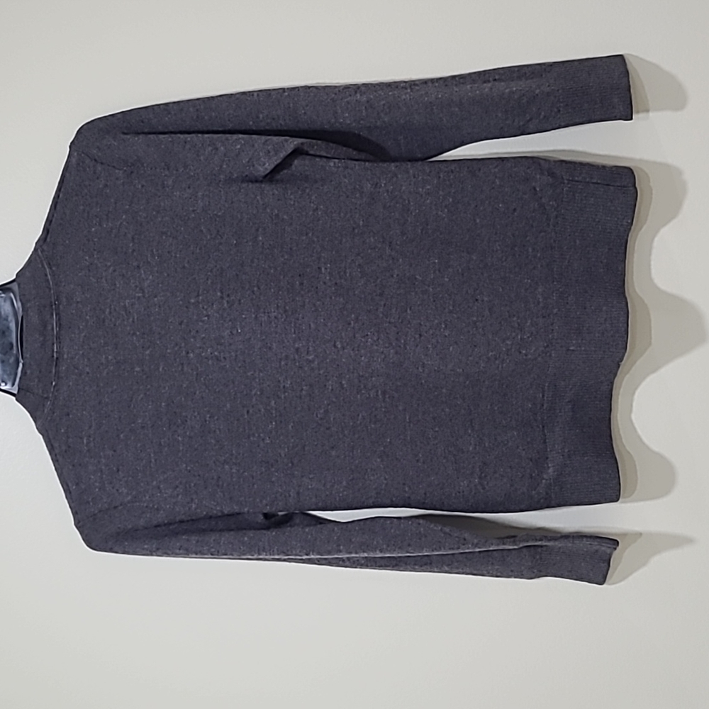 Lady Hathaway Cardigan Sweater Sz L Button-Down 100% Extra Fine Merino Wool Gray - Picture 2 of 10